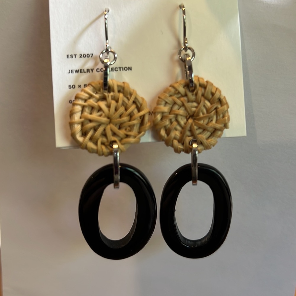 Niko and… Dangle earrings, Bohemian Woven Weave circle, Drop Hoops